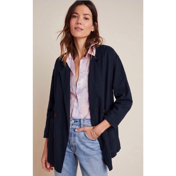 Anthropologie Amadi Kaye Linen Blend Blazer New S - Picture 4 of 11